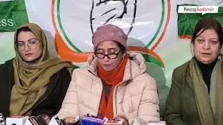 JK Mahila Congress President Shameema Raina held a press conference at party office Srinagar