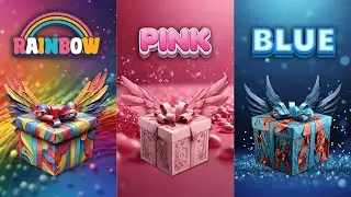 Choose your gift 😍💝💙🌈pink Vs rainbow blue gift box challenge #wouldyourather #pinkrainbowbluegift🎁