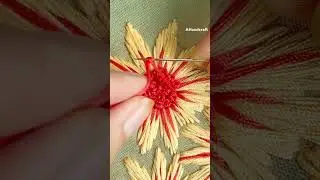 🌼💥French knot flower embroidery🪡 #embroidery #handembroidery #stitch #tutorial #shorts