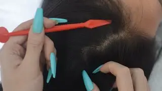 Hair Play With Long Nails ASMR, Relaxing Hair Sounds With Combing For Rest and Sleep Better