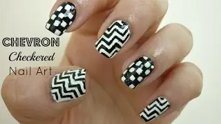 Chevron and Checkered Nail Art using Nail Vinyls! [BornPrettyStore Review]