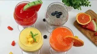 ৪টি ভিন্ন স্বাদে ঝটপট মজাদার ও স্বাস্থ্যকর ফলের শরবত/ জুস | ইফতার স্পেশাল | 4 fruit Juices
