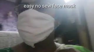 Diy easy no sew face mask using hair ties and cloth