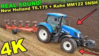 Plowing the field for rapeseed 2023 | NEW HOLLAND T6.175 + KUHN 5 NSH | REAL SOUND | FULL POWER | 4K