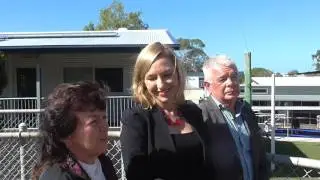 Larissa Waters talks to the media