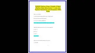 Ed2GO Python Class Chapter 8 Quiz Python Data Structures 1 Lists and Tuples Questions and Answers 10