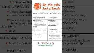 Bank of Baroda Recruitment 2025 &ndash; 4000 Apprentice Posts