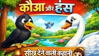 कौवा और हंस की कहानी 🐦✨ | Hindi Moral & Motivational Story |