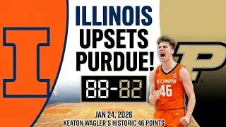 11 Illinois vs #4 Purdue Basketball Highlights | Keaton Wagler Historic 46-Point Performance