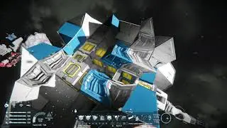 Space Engineers gravity motor vs large blue ship, more blast door!