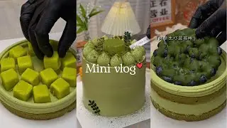 ASMR Mini Vlog 🍵🫐 | Decorating a Matcha Blueberry Bergamot Cake