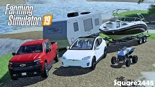 Spring Camping & Boating! | Toy Hauler | Yamaha Boat | Tesla Model X | FS19