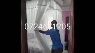 Brand new custom made Rail shears mosquito nets sliding like curtains fixed on the ceiling