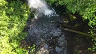 C&F's Olympic adventure Spring 2025 Madison Creek Falls pano start to tree drop