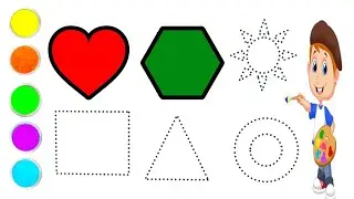 shapes Drawing for Kids | Learn 2D Shape's colour Paint Kids | Toddler Learning preschool Shapes
