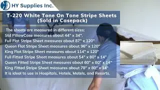 T-220 White Tone On Tone Stripe Sheets & Pillowcase Wholesale USA | Pillow Case in USA | Pillow Case