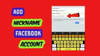 HOW TO ADD NICKNAME ON FACEBOOK
