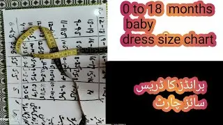 Zero to 18 months dress size chart | children's dress size chart | NS ideas