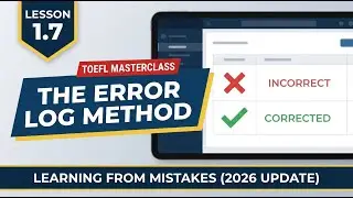 TOEFL Master Class - Part 1 Lesson 1.7: The Error Log: Learning from Your Mistakes (2026 Update)