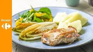 Homemade cordon bleu met witloof en knapperige salade