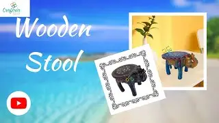 Elephant Shaped Hand painted Wooden Stool for home decor and table decor #showpiece