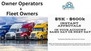 Trucking Business Loans for Owner Operators - Fast Same Day Funding Approvals - Potomac Mutual Trust