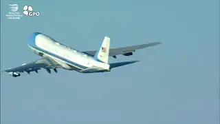 PM Netanyahu, Pres. Herzog & their Wives taking their Leave of US Pres. Donald Trump at BGI Airport