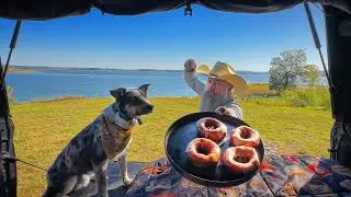 Truck Camping Homemade Maple Glaze Donuts