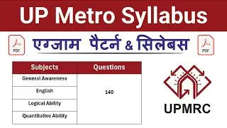 UP Metro Syllabus 2024 | UP Metro Syllabus Electrical | UPMRC JE Syllabus 2024