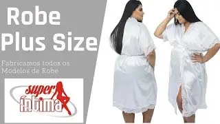 Robe Roup&atilde;o de Cetim Plus Size Com Renda Branco para Noiva