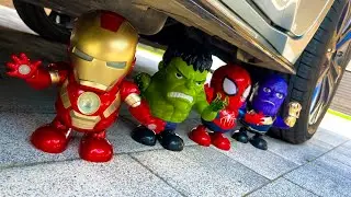Crushing Crunchy & Soft Things by Car! EXPERIMENT: CAR vs Iron Man, Spiderman, Hulk, Thanos