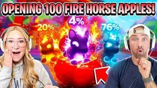 We Open 100 FIRE HORSE APPLES in the NEW Adopt Me Update!