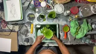 Antotipia casera, revelado al sol con emulsión de espinaca
