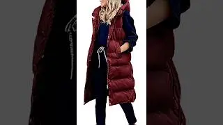 Women's Long Down Vest with Hood: Elegant, Lightweight, and Warm for Winter #coat #coats #vest