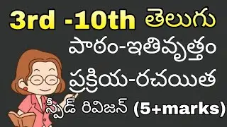 3rd -10th తెలుగు పాఠం-ఇతివృత్తం-ప్రక్రియ-రచయిత
