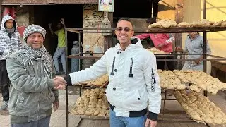Inside an Egyptian bread bakery