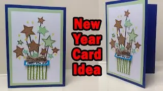 Happy new year card 2021 | How to make new year greeting card | New year card making handmade easy