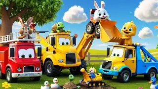 Vehicles Help Animals | Fun Kids Song | Rescue Adventure | Nursery Rhymes & Baby Songs