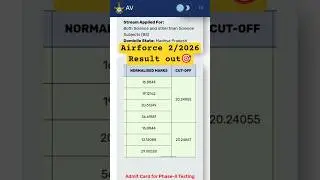 Airforce 02/2026 result out 💯🔥 #airforceresult #xyproup #result #agniveerresult