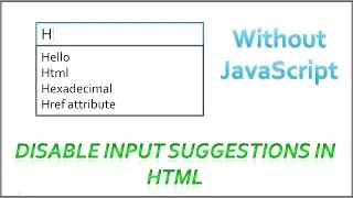 How to disable input suggestions in HTML | No JS | Just 1 attribute