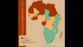 Lion population in Africa! #geography #africa #lion #map