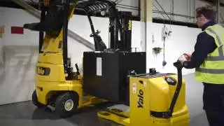 Yale Counterbalanced Electric Forklifts  Battery Removal  Electric Stacker