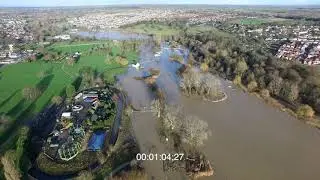 River Ise flooding at Wicksteed   Short Version, Colour corrected