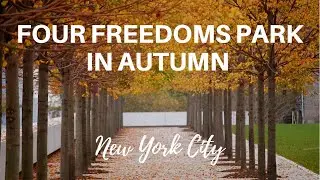 FOUR FREEDOMS PARK on Roosevelt Island, New York City in Autumn