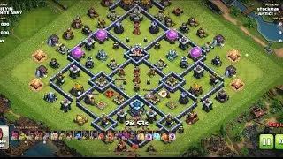 TH13 nice 3 star from the square base with the hybrid attack strategy ⭐️⭐️⭐️