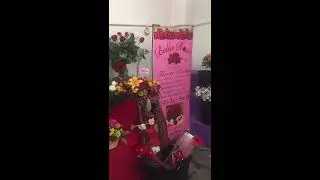 Store Cooler with fresh flowers