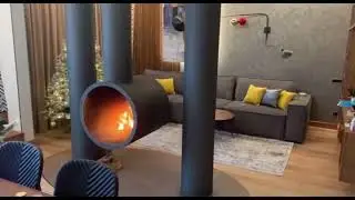 Камин панорамный openfire Ring в работе
