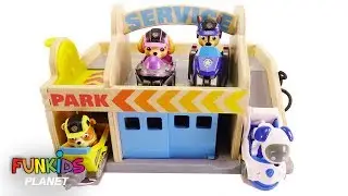 Paw Patrol Wooden Toy Vehicles Service Garage Playset