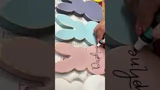 Handpainted Easter bunny with Custom names