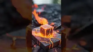 Satisfying AI cutting of lava cubes asmr slicing sounds #shorts #shortsasmr #aiasmr #lava